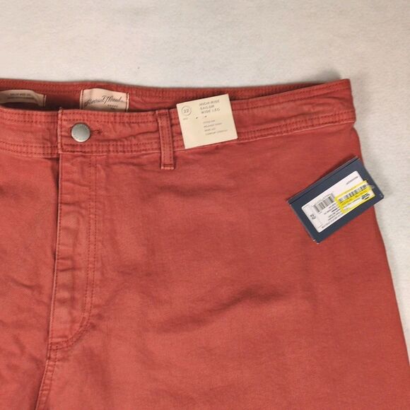 Universal Thread Womens 22 High Rise Sailor Wide Leg Ankle Jean Red Coral Casual - Picture 4 of 15